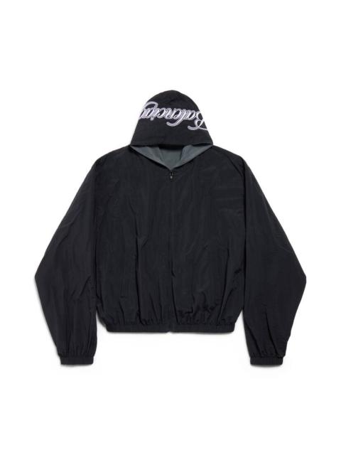 Men's Cursive Reversible Tracksuit Jacket in Black/grey