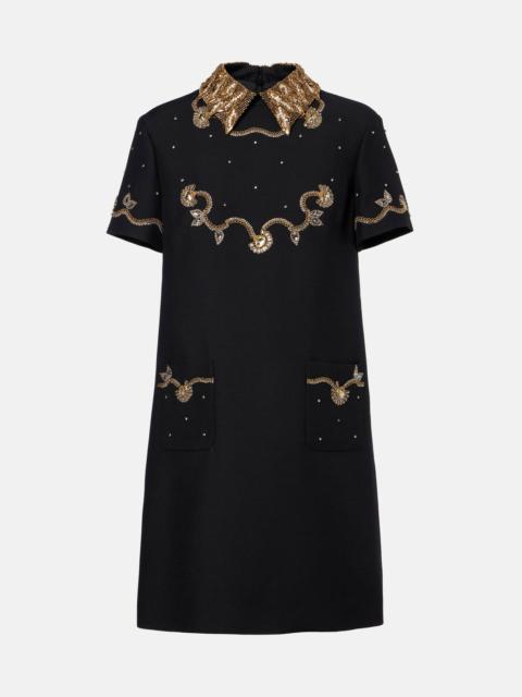 Crepe Couture embellished minidress