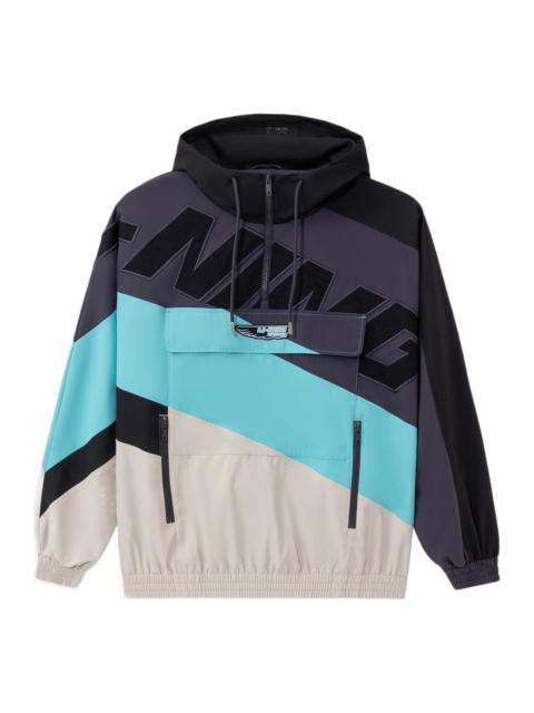 Li-Ning Logo Print Gore-Tex Sport Hoodie 'Black Blue Beige' AFDS031-4