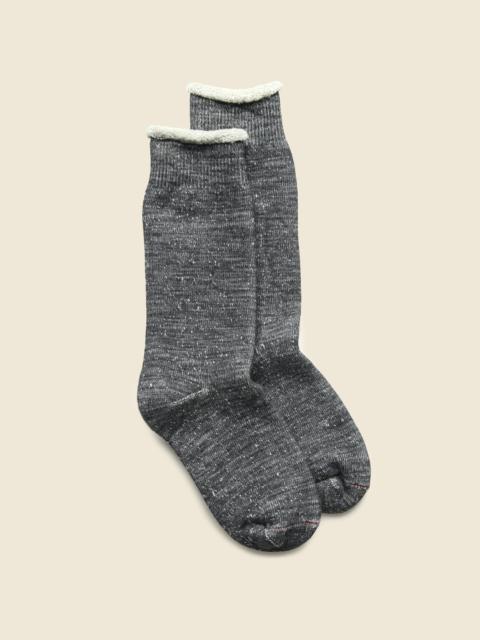 Merino Wool Double Face Crew Sock - Charcoal