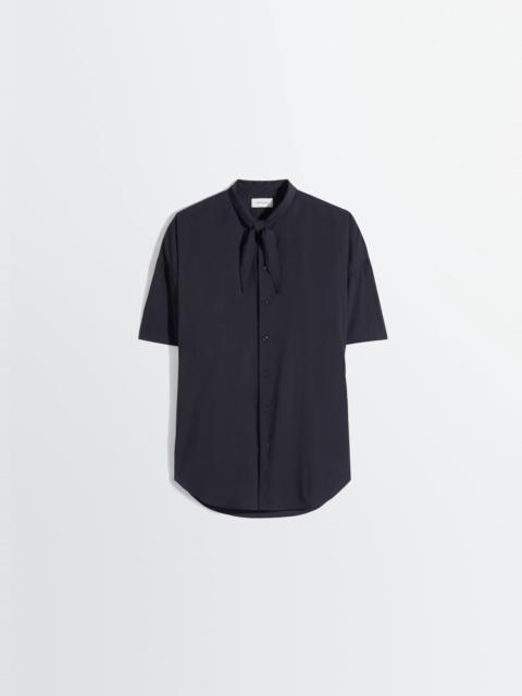 SHORT SLEEVE SHIRT WITH FOULARD IN WASHED COTTON MUSLIN