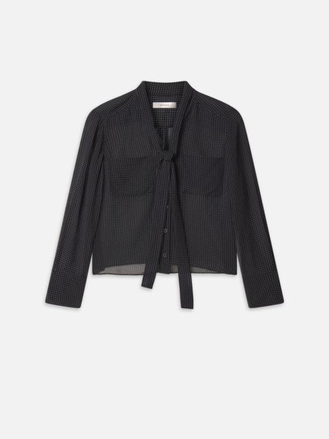 Polka Dot Modern Tie Blouse