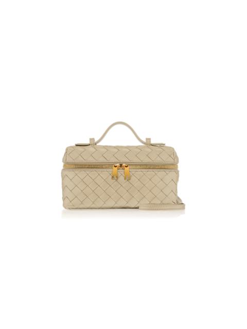 Bang Bang Intrecciato Leather Vanity Case white