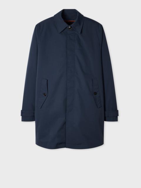 Navy Recycled-Polyester Mac with Removable Lining