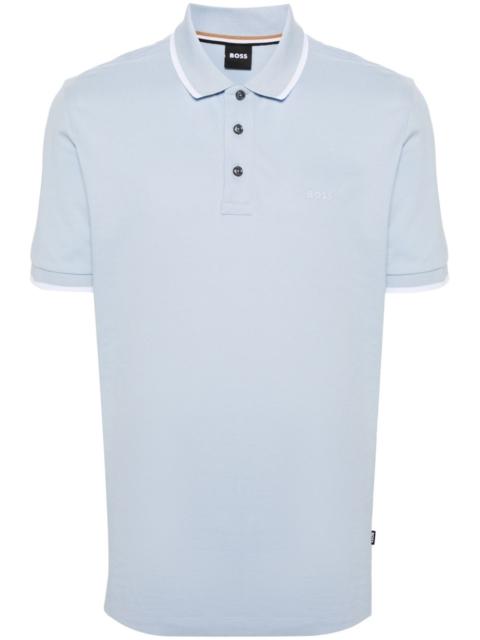 logo-print piqué polo shirt