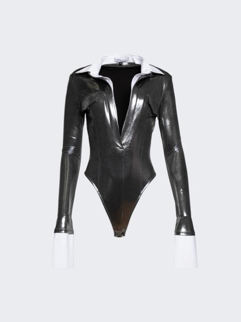 Long Sleeve Bodysuit Silver