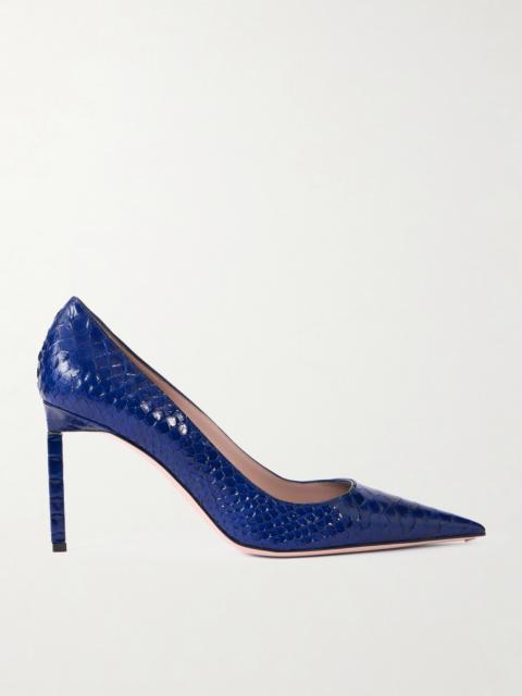 Snake-effect Leather Pumps