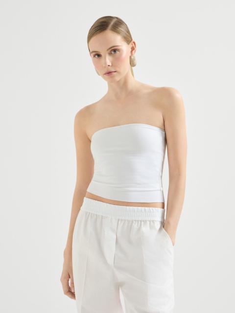 Stretch cotton jersey bandeau top