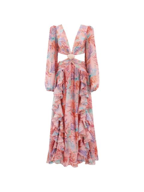 cut-out ruffled beach dress