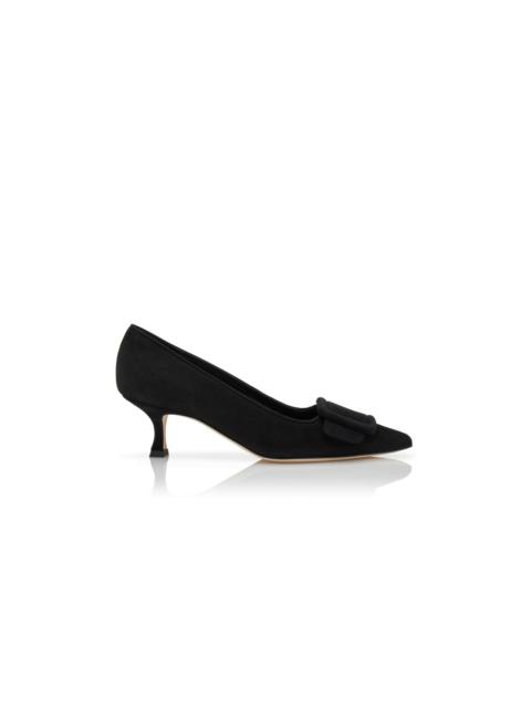 Black Suede Buckle Detail Pumps