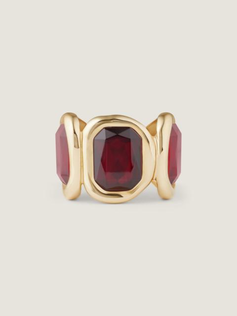 SCULPTURAL CRYSTAL CUFF IN METAL AND CRYSTALS