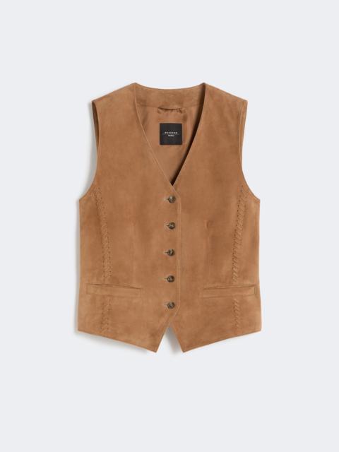 Suede waistcoat - BROWN