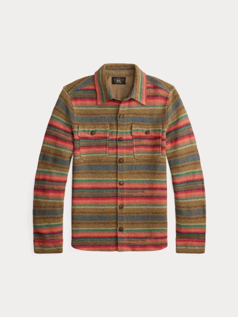 Striped Linen-Silk Workshirt Sweater