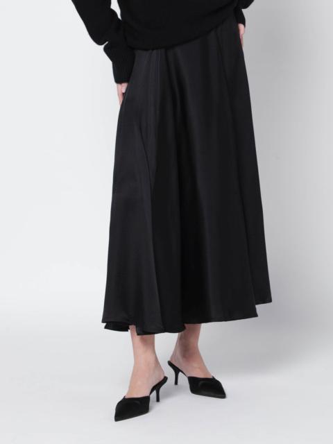 Black Christina silk-blend midi skirt