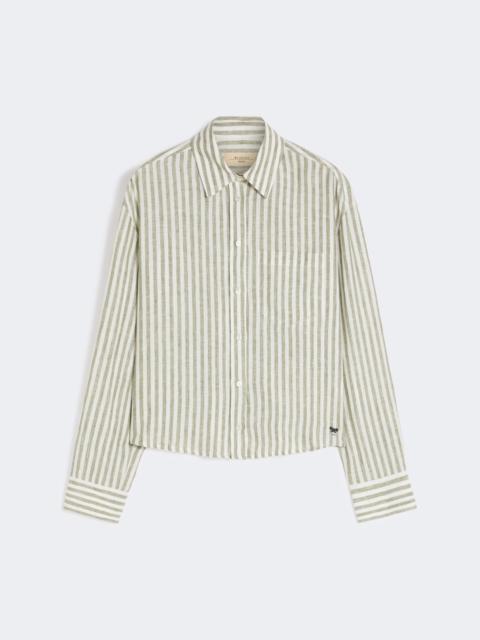 Linen canvas boxy shirt - KAKI