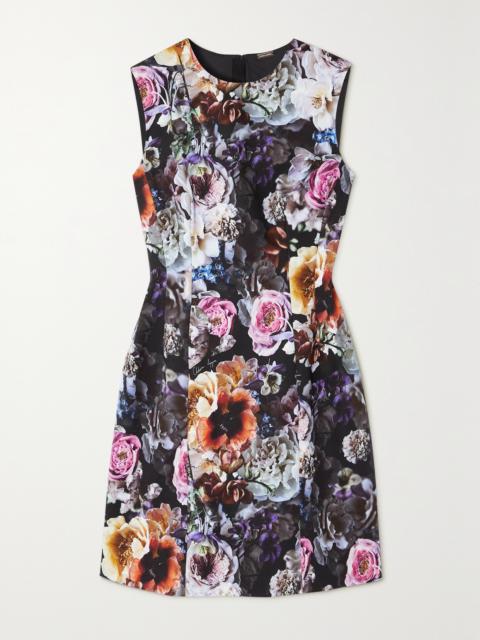 Floral-print Stretch Cotton-twill Mini Dress