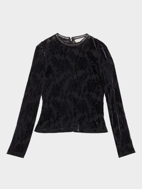 Regine Long-Sleeve Burnout Top