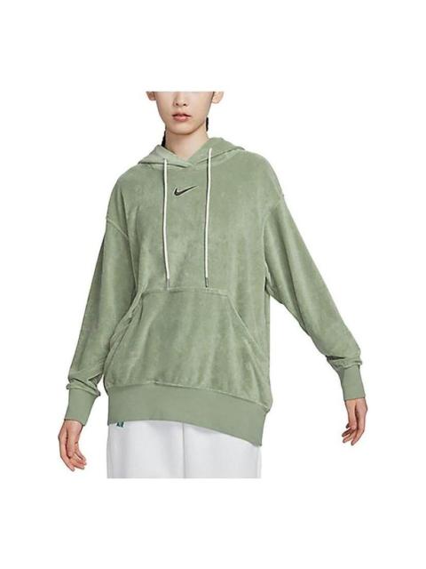 (WMNS) Nike Terry Drawstring Hoodie 'Green' DV7825-386