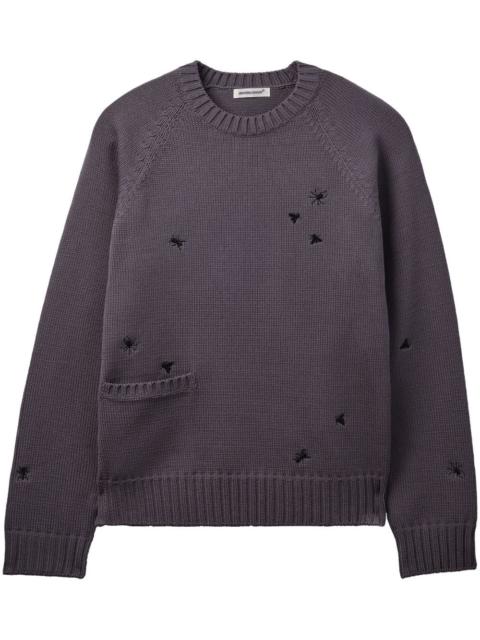 embroidered crew-neck jumper