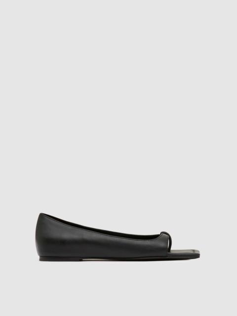 90s Square Toe Flat - Black