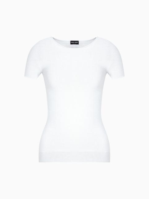 LINKS-STITCH VISCOSE SHORT-SLEEVED JUMPER