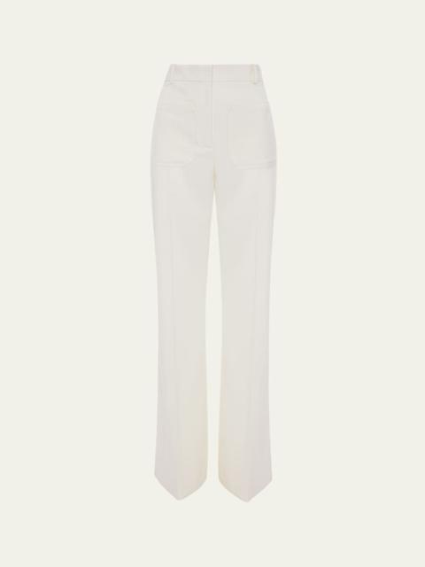 Alina Patch-Pocket Wide-Leg Trousers