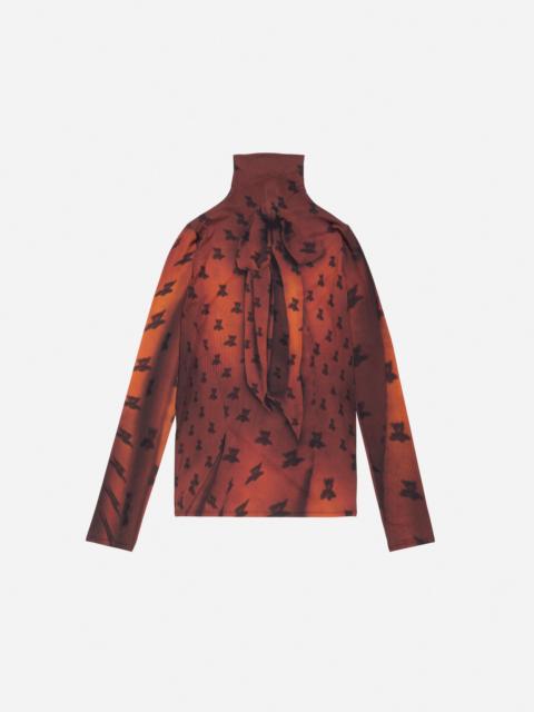 Fitted print t-shirt - Rust brown