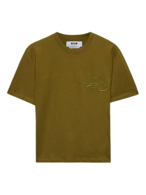 logo-embroidered T-shirt