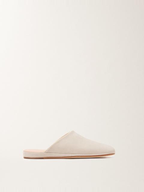 Suede slippers in ice grey