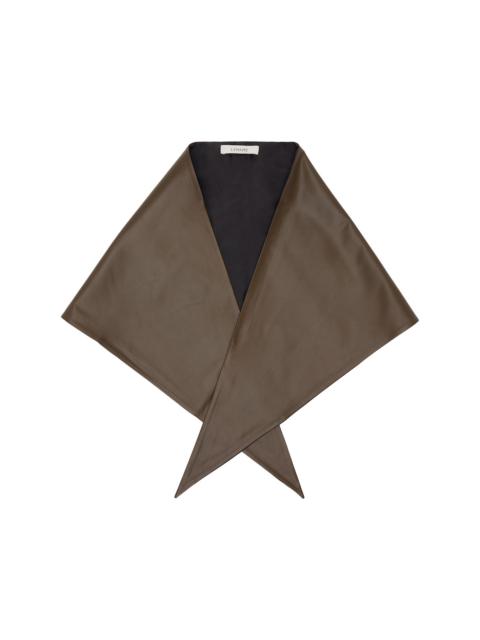 Khaki Large Leather Triangle Scarf