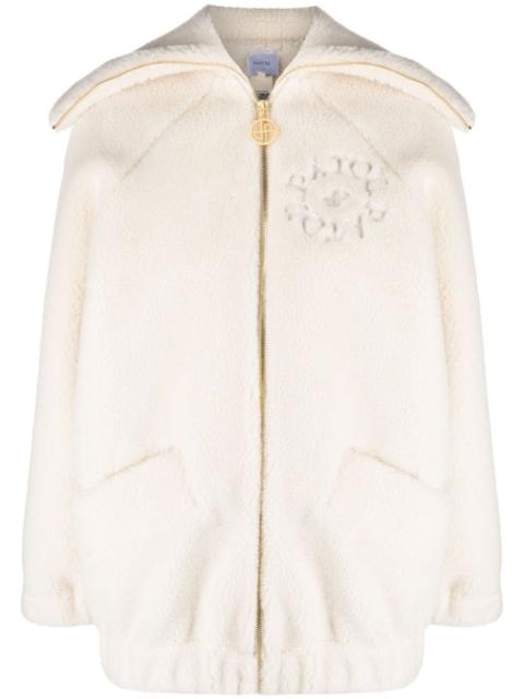 logo-embroidered fleece jacket