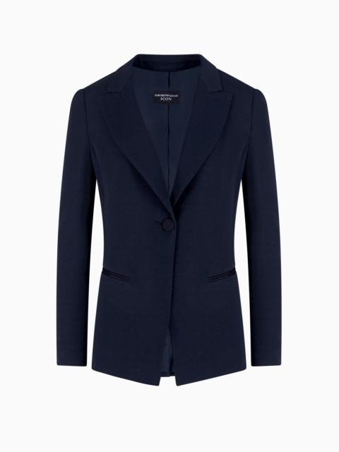 ICON CHEVRON ACETATE-BLEND SINGLE-BREASTED BLAZER