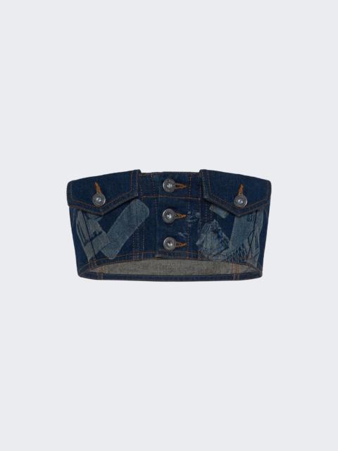 The Denim Trompe L’Œil Bra Vintage Blue