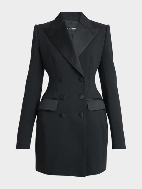 Tuxedo Double-Breasted Mini Jacket Dress