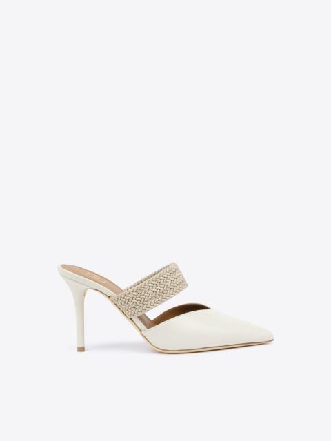 Maisie 85 Cream Leather Mules