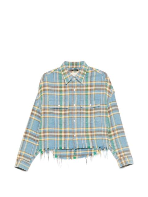 plaid frayed shirt