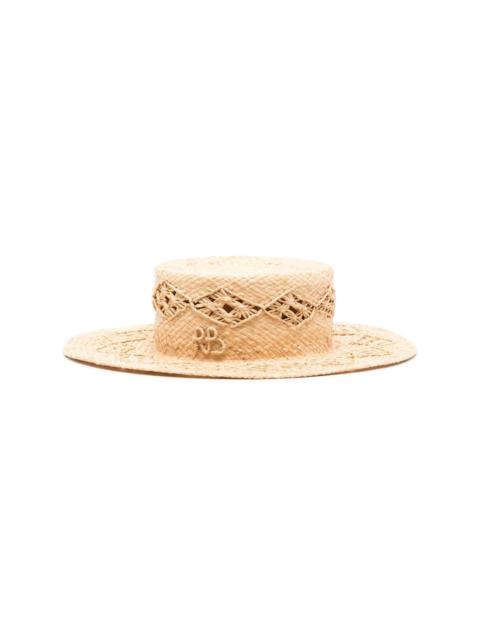 appliquÃ©-logo straw hat