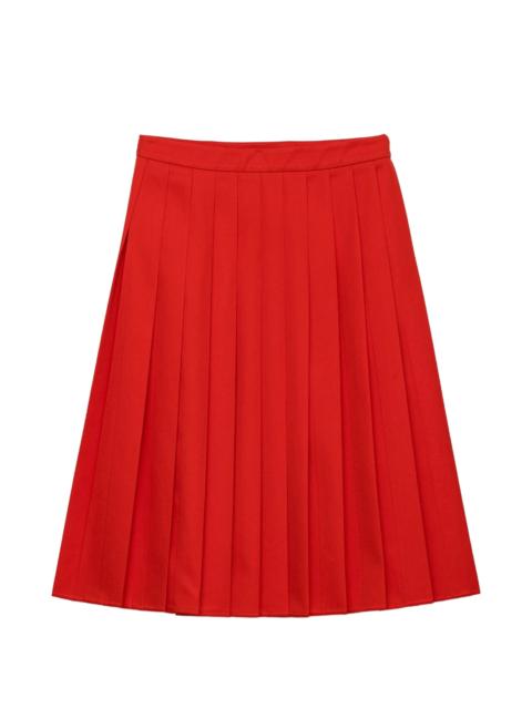 Prada Pleated Gabardine Midi-skirt