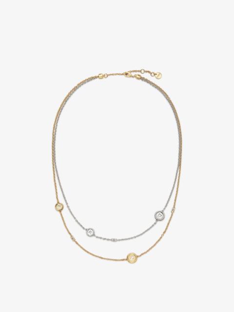 EverRound Fendi necklace Silver and gold colored metal necklace