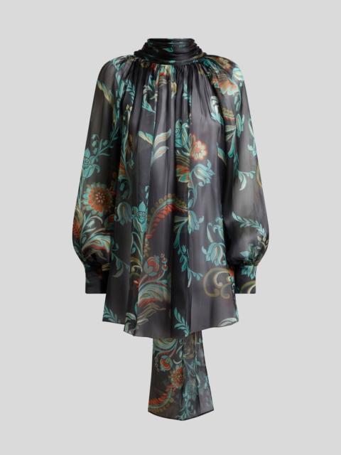 SILK BLOUSE WITH DAFFODIL MOTIF