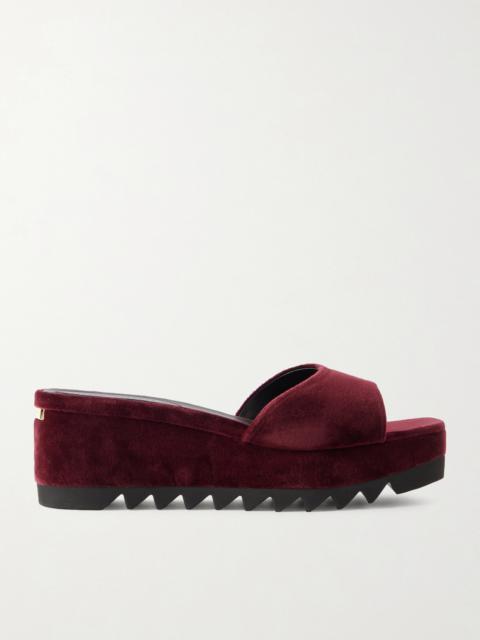 Sneakelyse Velvet Wedge Sandals