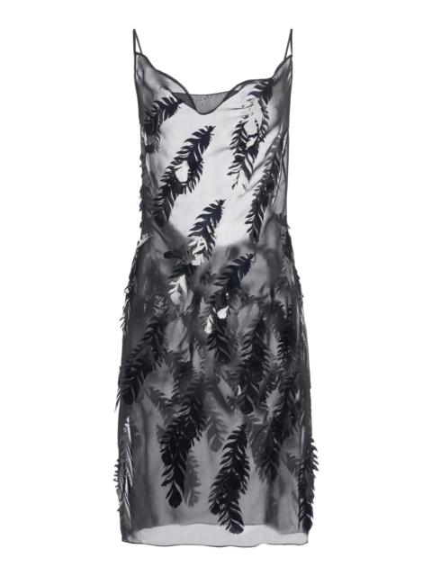 Paillette-Embellished Tulle MiniDress black