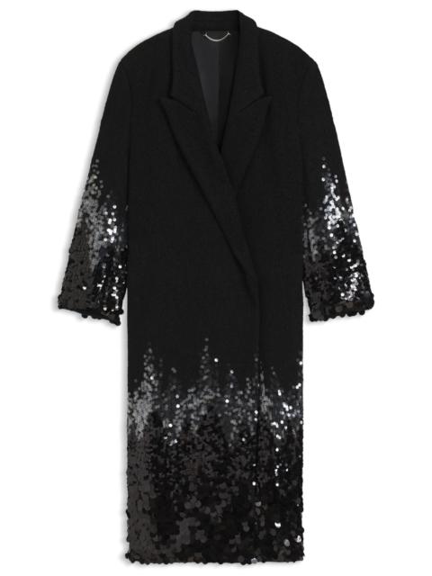 FORMAL COAT WITH SEQUIN EMBELLISHMENTS