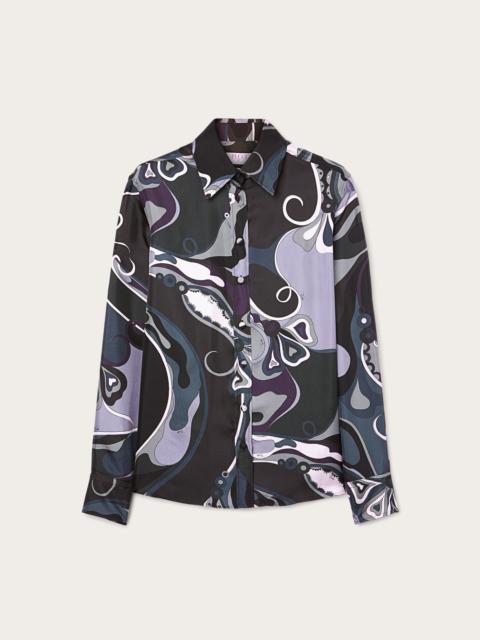 ORCHIDEE PRINT SILK TWILL SHIRT
