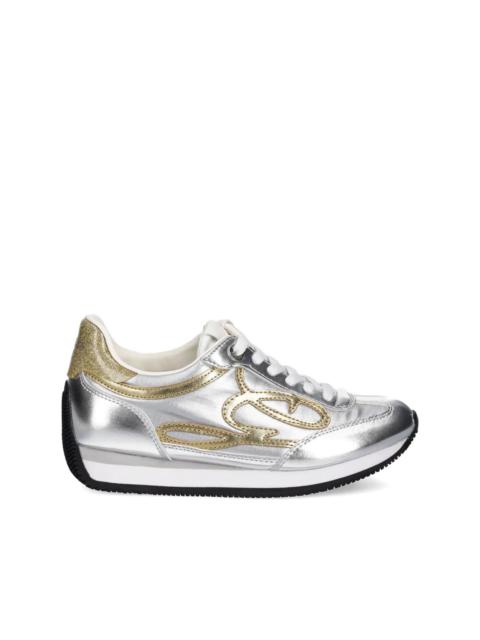 Skroll metallic-effect lace-up sneakers