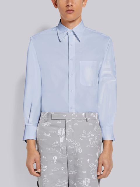 Light Blue Oxford Satin Weave 4-Bar Oversized Shirt
