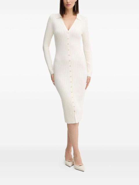 ribbed knit midi dress