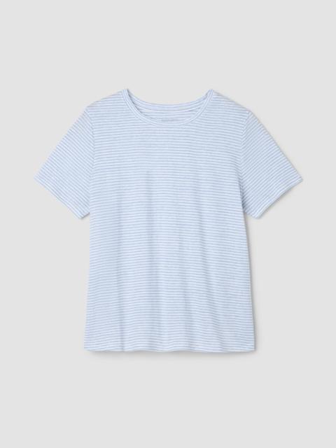 Striped Organic Linen Jersey Crew Neck Tee