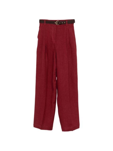 belted pleated trousers