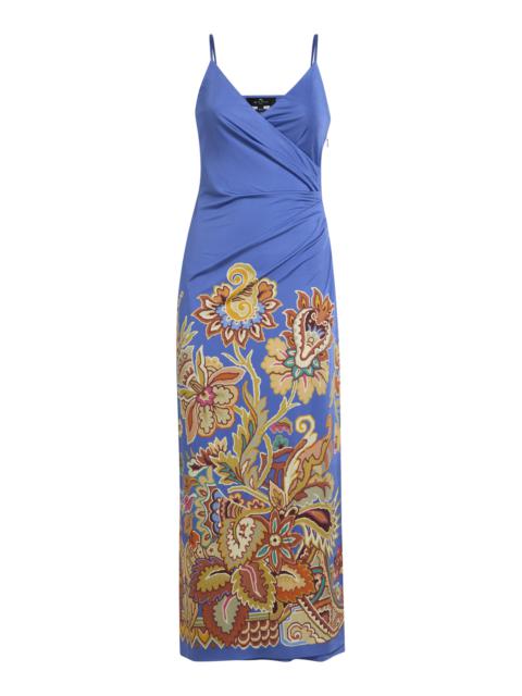 Gathered Jersey Midi Dress multi